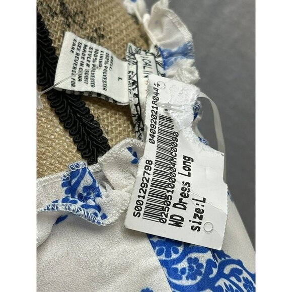 A. Calin by Flying Tomato Women's Feminine Boho Blue White Maxi Dress Sz L NWT - Picture 3 of 6